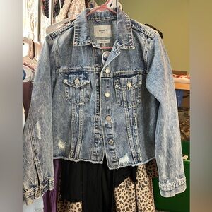 Vervet by Flying Monkey Light Blue Distressed Denim Jacket
